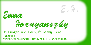 emma hornyanszky business card